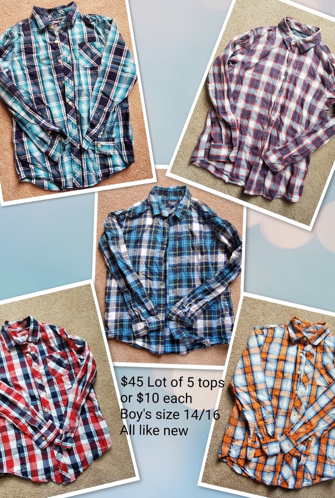 Boy's casual plaid shirts